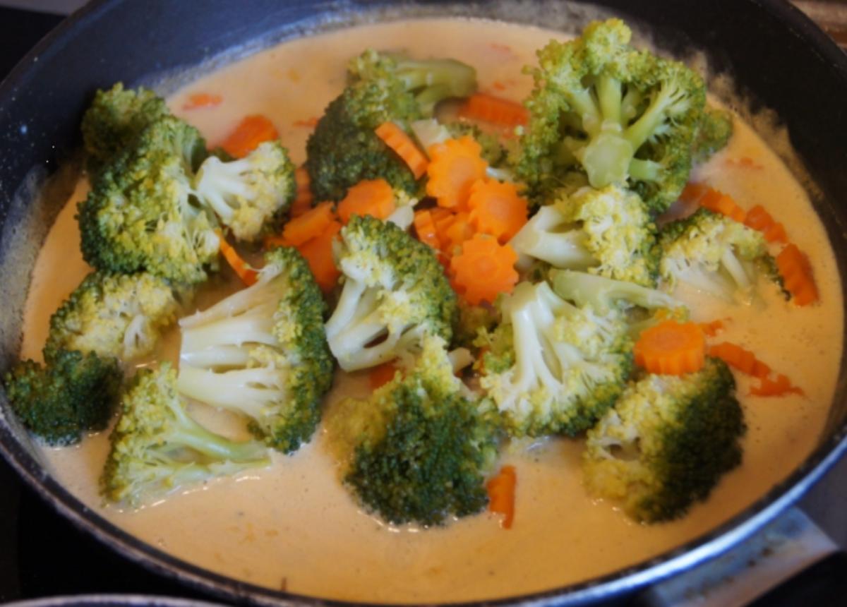 Brägenwurst mit Möhren-Brokkoli-Gemüse und Kartoffelpilzen - Rezept - Bild Nr. 610