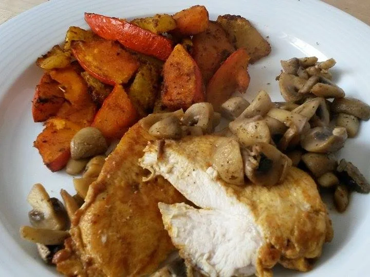 Westernblech mit Tandoori - Hähnchensteak und Champignons - Rezept - Bild Nr. 681