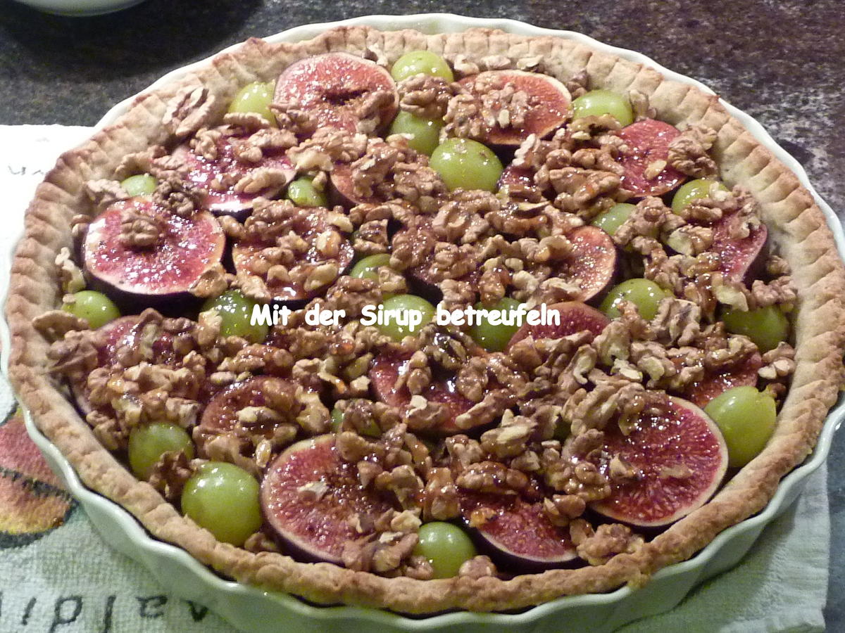 Feigenkuchen mit Trauben und Baumnüsse - Rezept - Bild Nr. 688