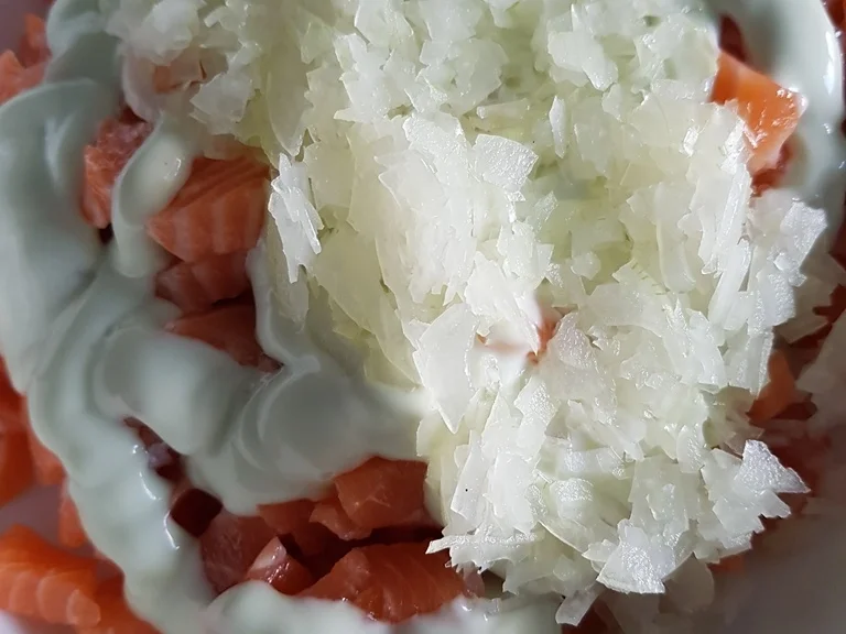 Lachs als Lachstatar mit Avocadoschaum à la Biggi - Rezept - Bild Nr. 731