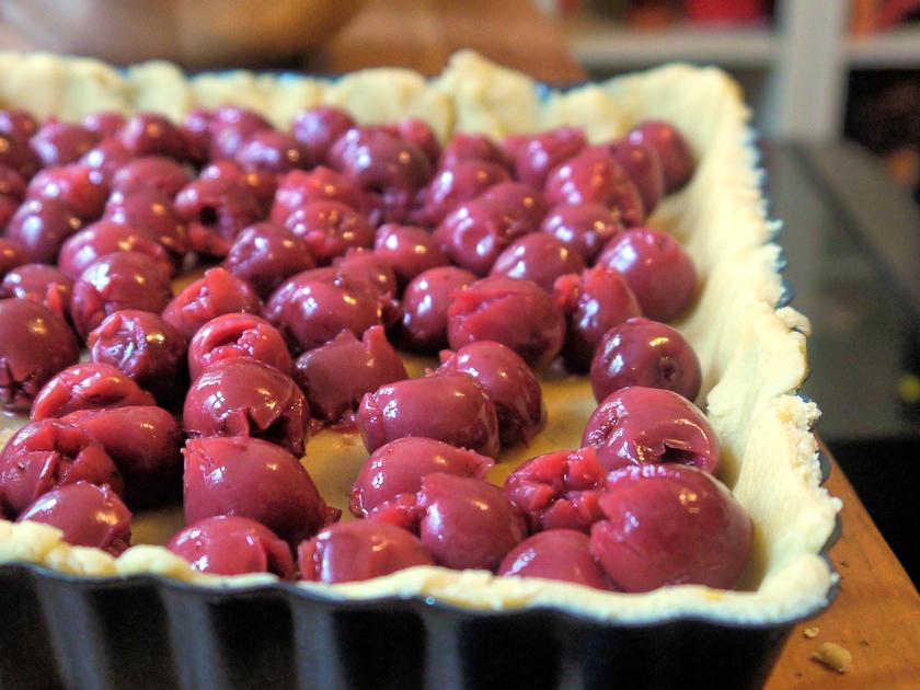 Kirsch-Marzipan-Tarte - Rezept mit Bild - kochbar.de