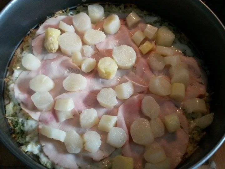 Spargel -Schinken Pizza mit Blumenkohlboden - Rezept - Bild Nr. 762