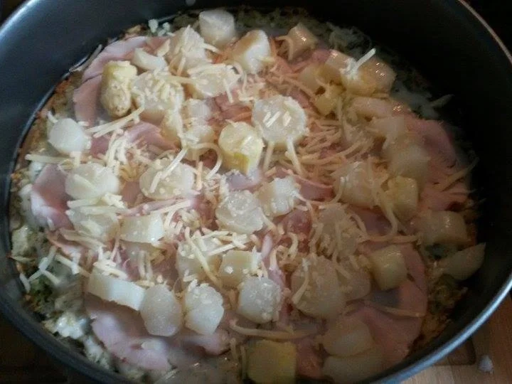 Spargel -Schinken Pizza mit Blumenkohlboden - Rezept - Bild Nr. 763