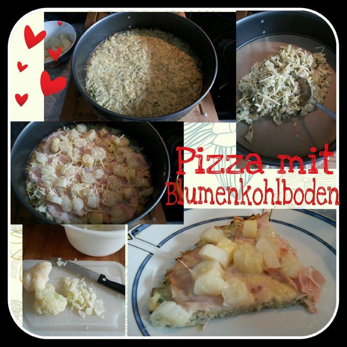 Spargel -Schinken Pizza mit Blumenkohlboden - Rezept - Bild Nr. 764