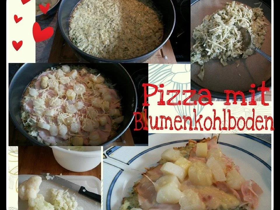 Spargel -Schinken Pizza mit Blumenkohlboden - Rezept - Bild Nr. 764