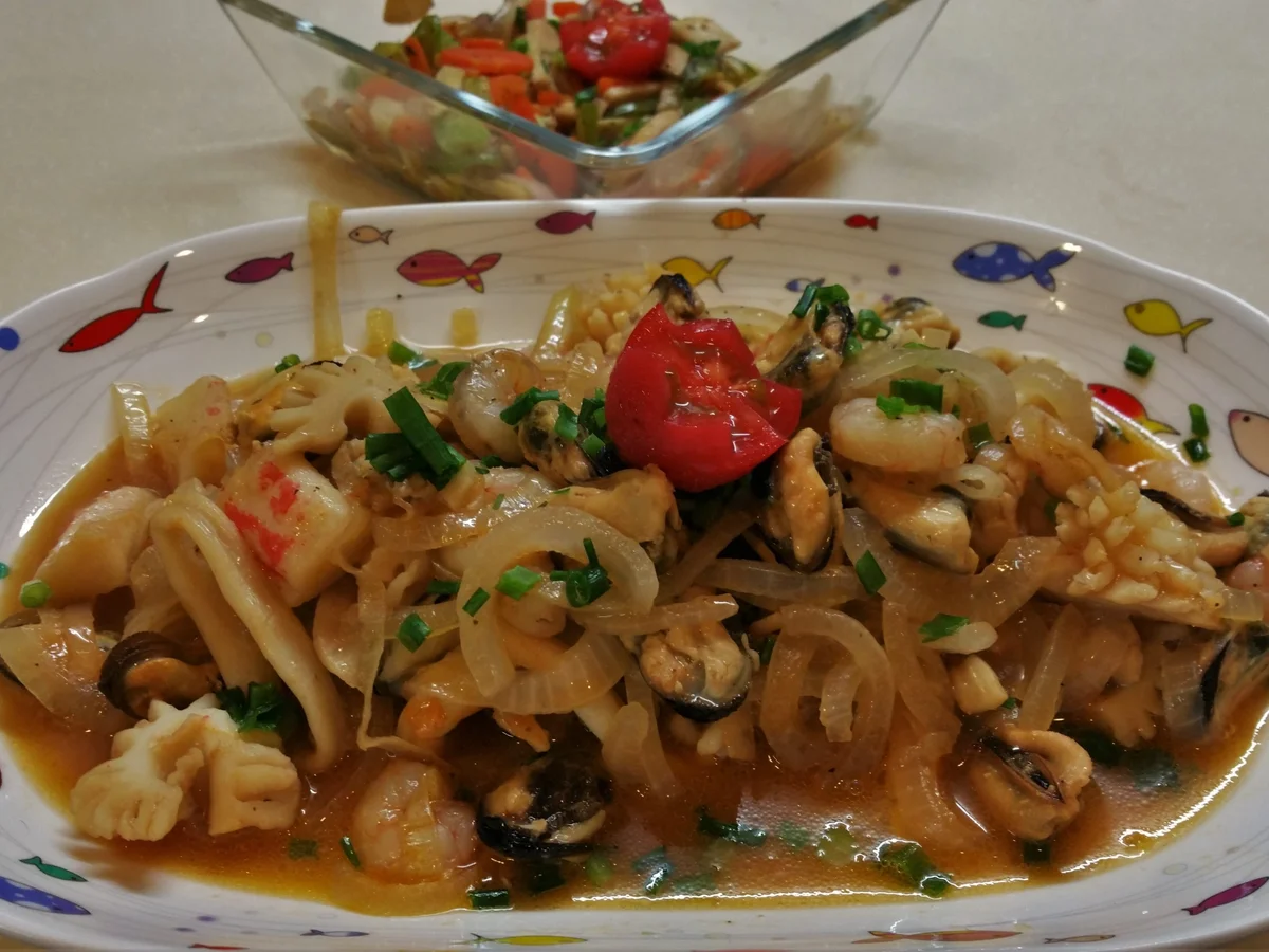 057 Meeresfrüchte mit Buttergemüse - Rezept - Bild Nr. 837