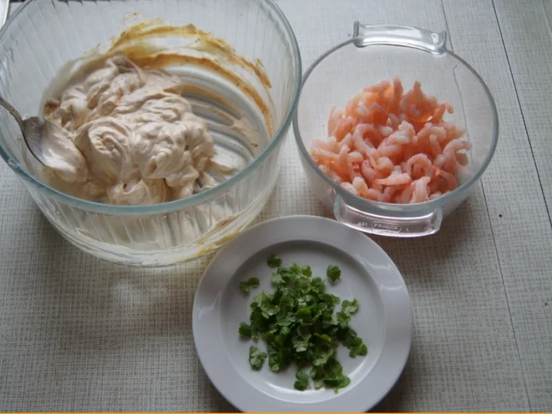 Pellkartoffeln mit Curry-Paprika-Quark und Eismeer-Garnelen - Rezept - Bild Nr. 763