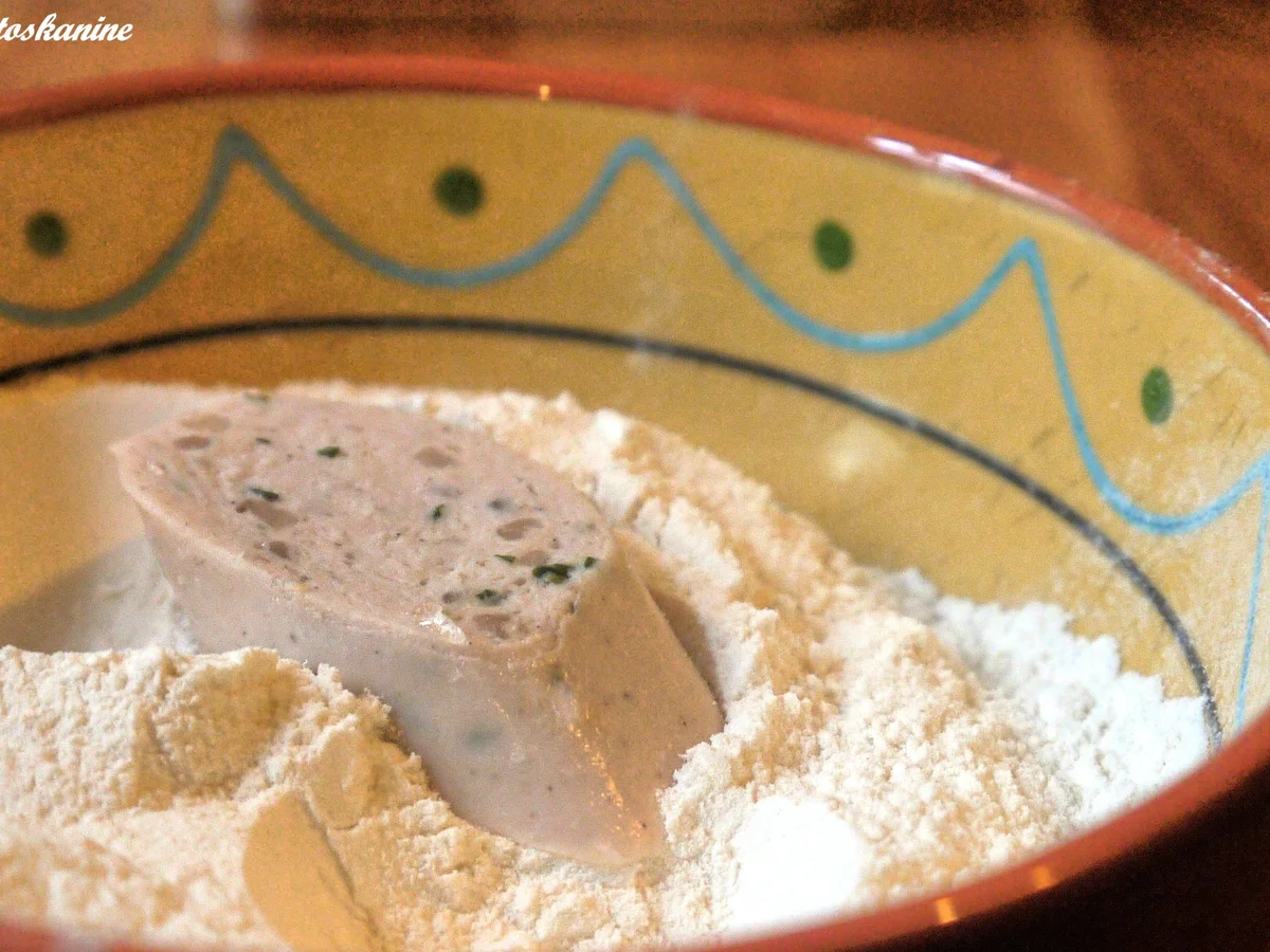 Linsensalat mit panierten Weißwurstscheiben - Rezept - Bild Nr. 827