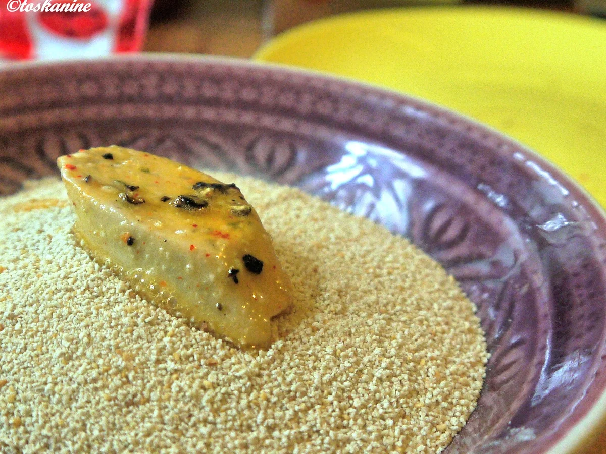 Linsensalat mit panierten Weißwurstscheiben - Rezept - Bild Nr. 829