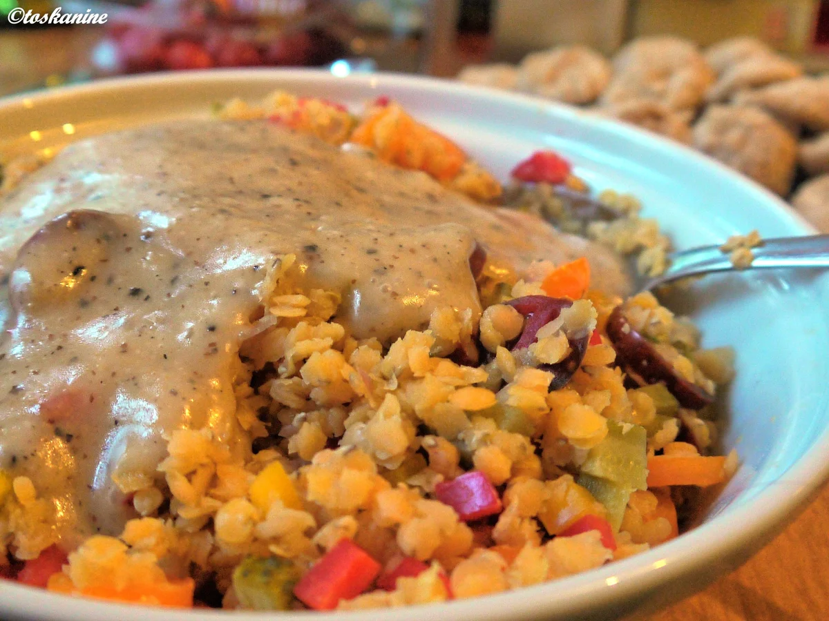 Linsensalat mit panierten Weißwurstscheiben - Rezept - Bild Nr. 832