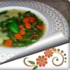 Grüne Bohnensuppe mit „Kartoffelblüten“ auf Geflügelbouillon-Basis - Rezept - Bild Nr. 852