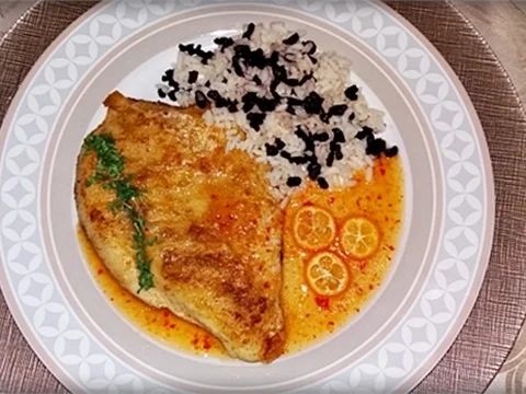 Victoriasee-Barsch-Filet mit Reis und  Kumquatsauce - Rezept - Bild Nr. 2