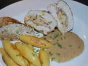 Gefüllte Hähnchenbrust mit Weißweinsauce - Rezept