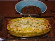 Spaghettikürbis überbacken - Rezept