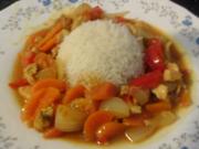 Curry mit Kokosmilch und Reis - Rezept