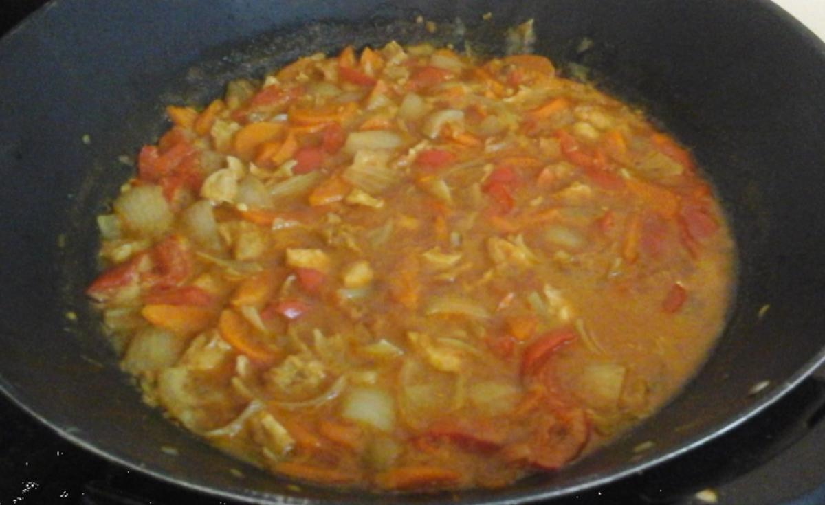 Curry mit Kokosmilch und Reis - Rezept - Bild Nr. 2