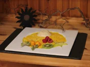 Rezept: Mango-Fruchtsauce mit Kokos-Panna-Cotta Mango-Fruchtsauce mit Kokos-Panna-Cotta - Rezept