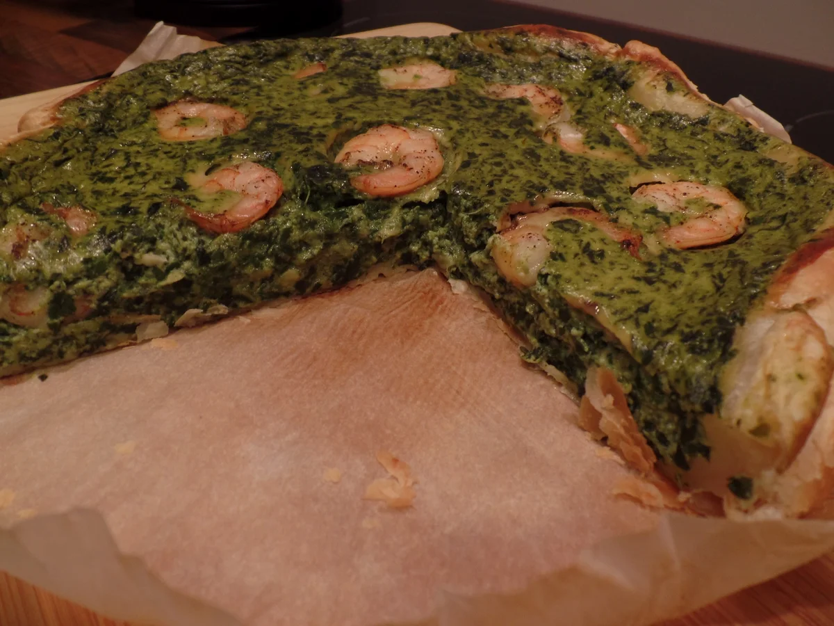 Rezept: Spinatguiche mit Garnelen Bild Nr. 941 Spinatguiche mit Garnelen - Rezept - Bild Nr. 941