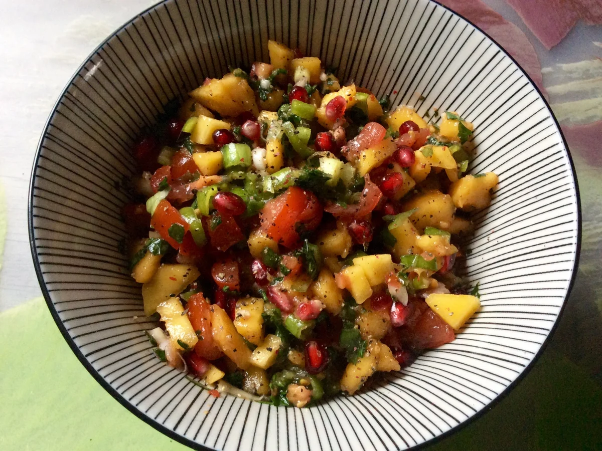 Bruschetta mit Mango und Granatapfel - Rezept