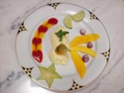 Caipirinha-Mousse an Mango-Himbeersoße - Rezept