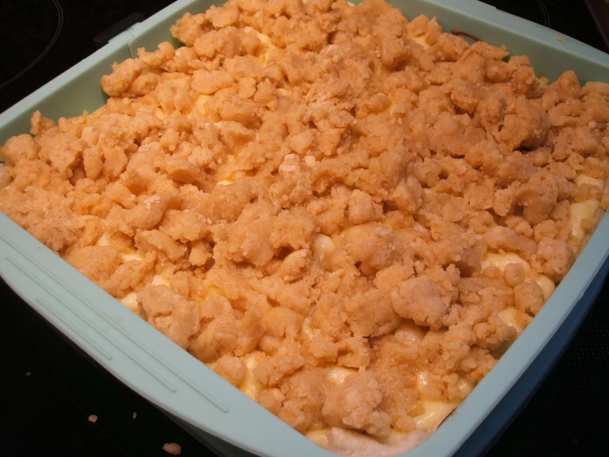 Backen: Vanille-Zitronenschnitte mit Kirschen und Streusel - Rezept - Bild Nr. 958