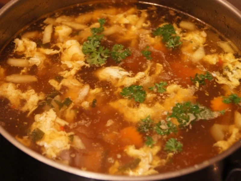 Hähnchensuppe mit Gemüse und Eierblumeneinlage - Rezept - Bild Nr. 1045