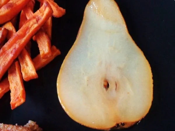 Zweierlei Birne ... paniert und karamellisiert ... - Rezept - Bild Nr. 1028