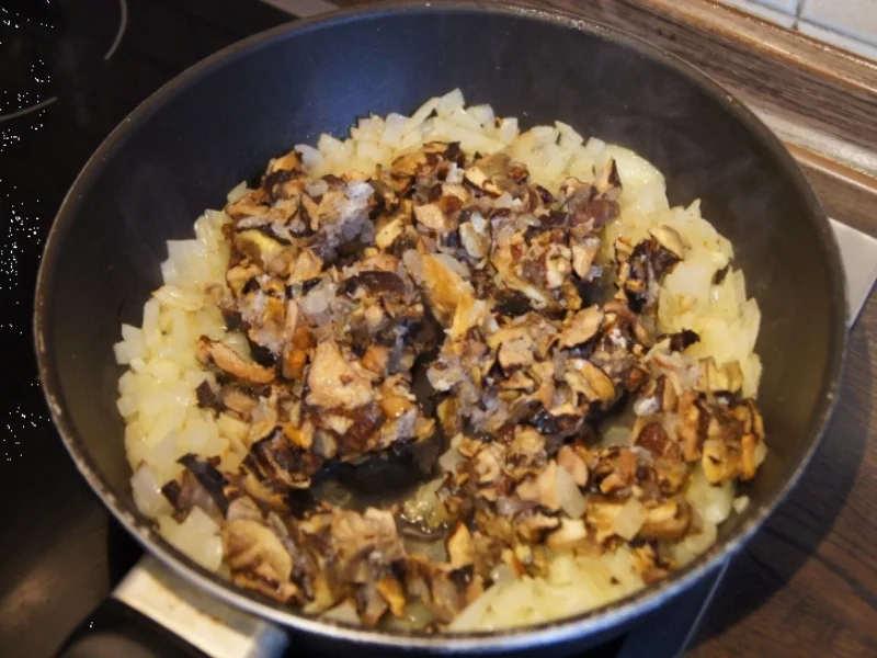 Waldpilz-Zwiebel-Rahmsauce mit Kartoffelknödeln - Rezept - Bild Nr. 1036
