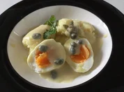 Rezept: Senfeier mit Kapern an Kartoffelpรผree Bild Nr. 1033 Senfeier mit Kapern an Kartoffelpรผree - Rezept - Bild Nr. 1033