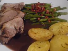 Lammkeule mit Speckbohnen und Rosmarinkartoffeln - Rezept - Bild Nr. 1068