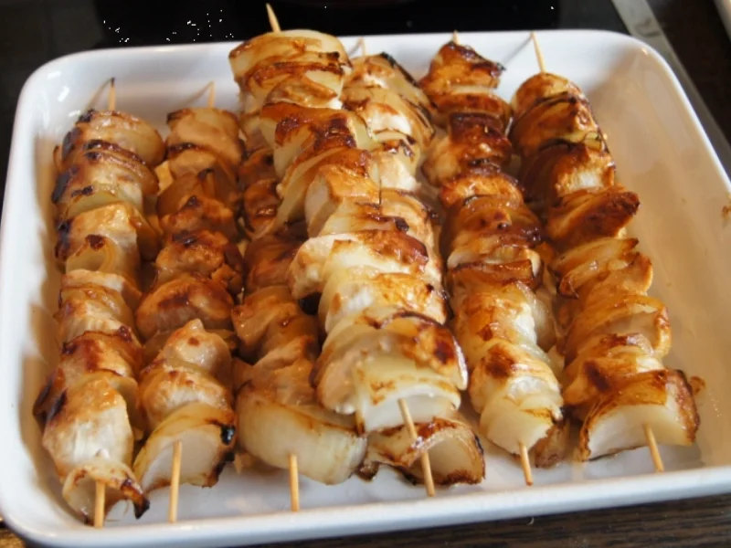 Hähnchenbrustfilet-Zwiebel-Schaschlik mit Currysauce süß-sauer und Zwiebel-Curry-Reis - Rezept - Bild Nr. 1156