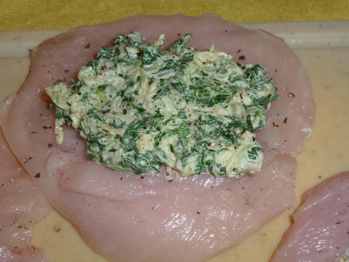 Hähnchenbrustfilet im Speckmantel mit Spinat-Käsefüllung - Rezept - Bild Nr. 1151