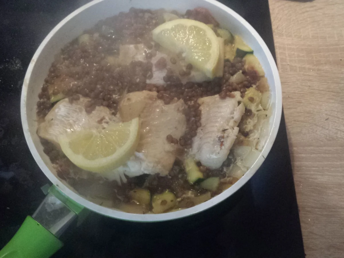 Rezept: Kabeljaufilet (Fisch) mit Linsen Bild Nr. 1116 Kabeljaufilet (Fisch) mit Linsen - Rezept - Bild Nr. 1116