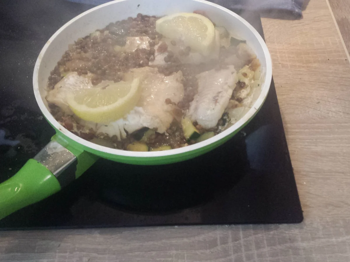 Rezept: Kabeljaufilet (Fisch) mit Linsen Bild Nr. 1117 Kabeljaufilet (Fisch) mit Linsen - Rezept - Bild Nr. 1117