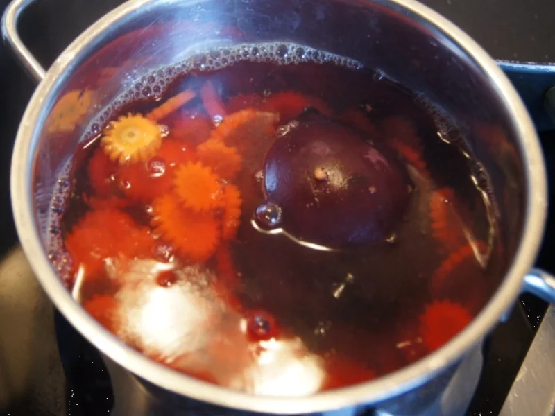 Gebratene Spinat-Semmelknödel mit Rote-Bete-Möhren-Gemüse und Rührei - Rezept - Bild Nr. 1130