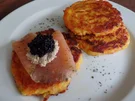 Quark-Kartoffel-Möhren-Puffer mit Lachs - Rezept - Bild Nr. 1134