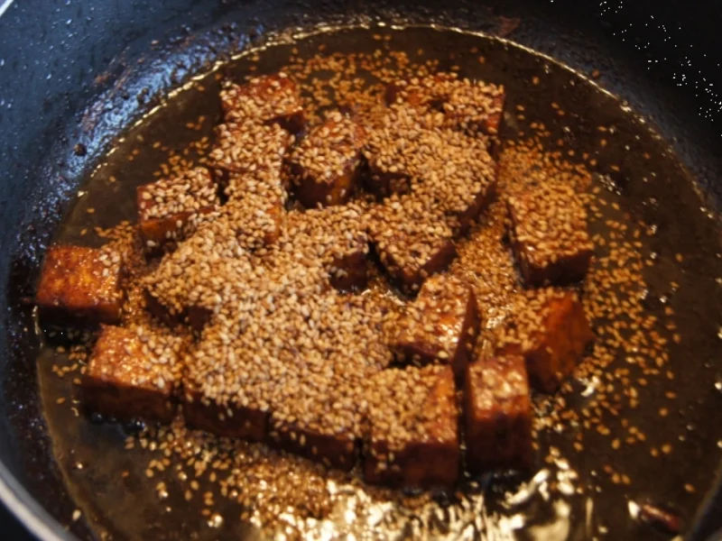 Gebratene Tofuwürfel mit gerösteten Sesam und Bandnudeln mit Basilikum - Rezept - Bild Nr. 1214