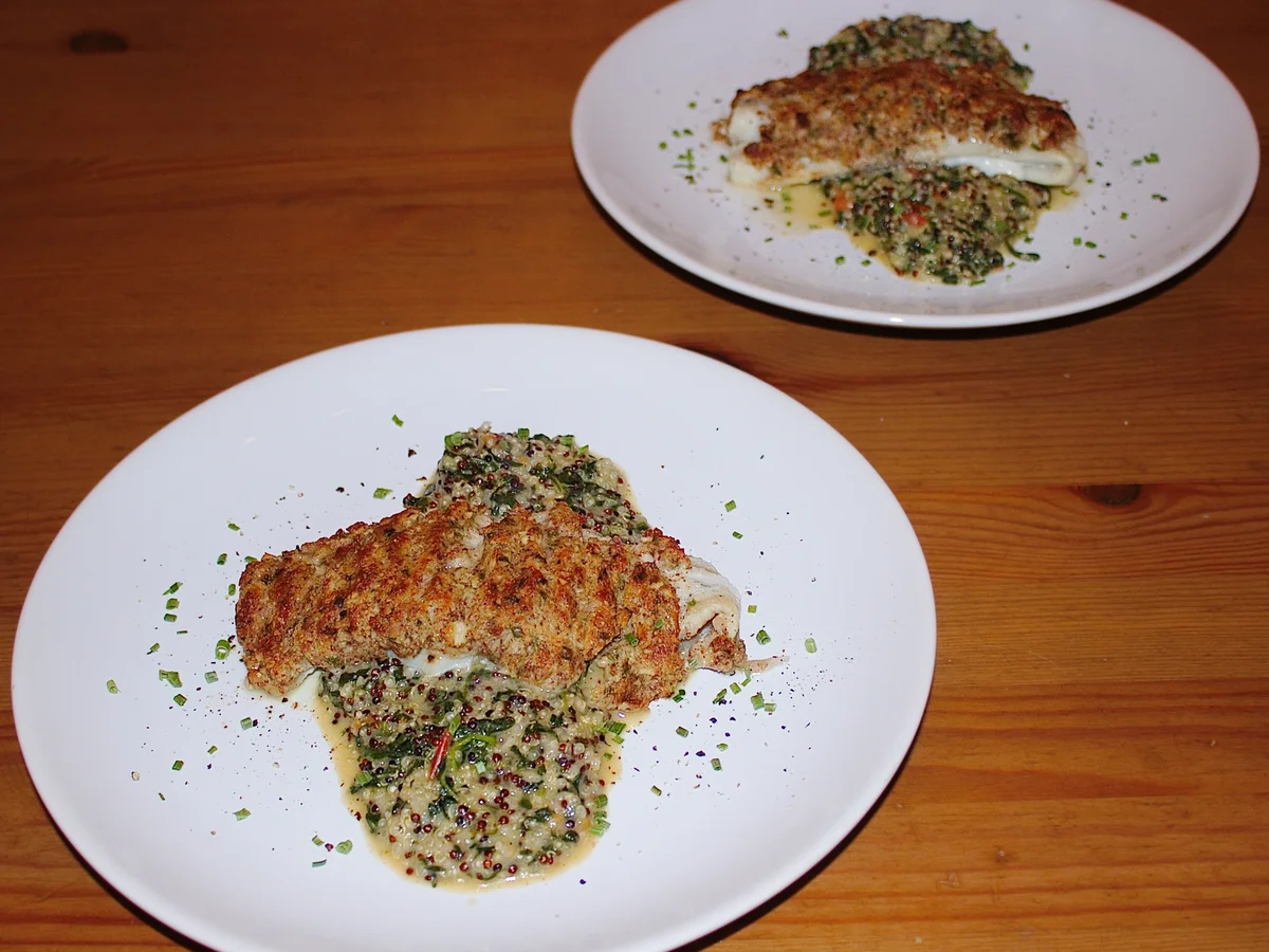 Überbackener Seelachs mit Knusperkruste und Quinoa-Risotto - Rezept - Bild Nr. 2