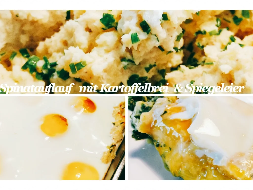 Rezept: BiNe` S SPINATAUFLAUF MIT KARTOFFELBREI & SPIEGELEIER Bild Nr. 1230 BiNe` S SPINATAUFLAUF MIT KARTOFFELBREI & SPIEGELEIER - Rezept - Bild Nr. 1230