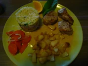 1. Advent : Schweine Medaillions an Reis + karamellisierten Birnen + Mandeln. - Rezept - Bild Nr. 1258