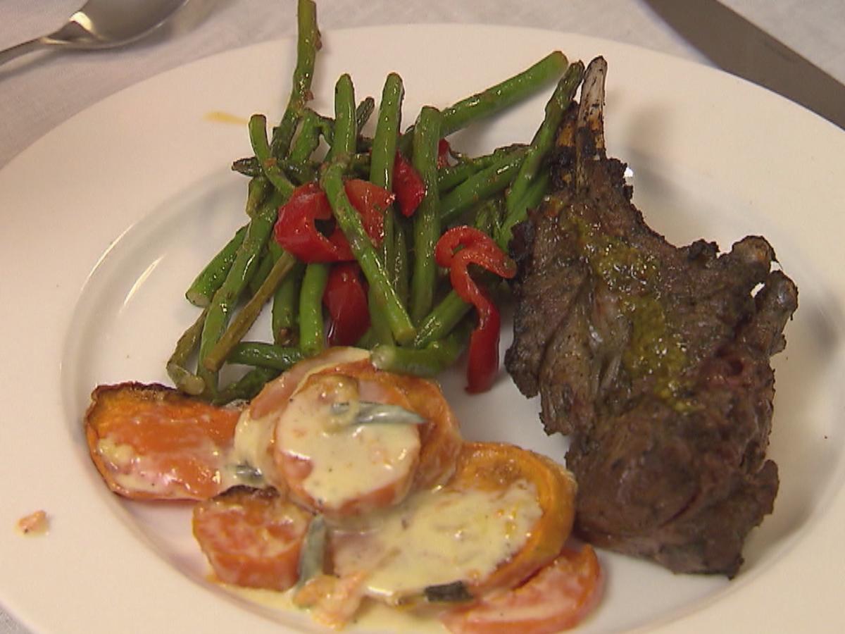 Mariniertes Lammkarree mit Süßkartoffelgratin und warmem Bohnensalat -
Rezept Gesendet von Das perfekte Dinner