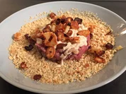 Kalbstatar unter geräucherter Austernsoße und frittierten Schwarzwurzeln - Rezept