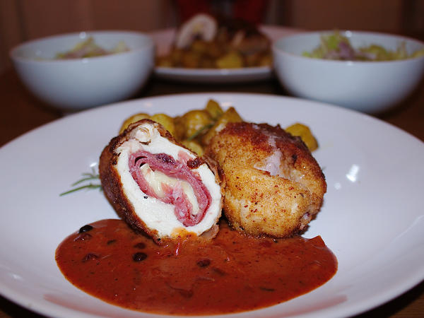 Winter Hähnchen Röllchen Art Cordon bleu Rezept kochbar de