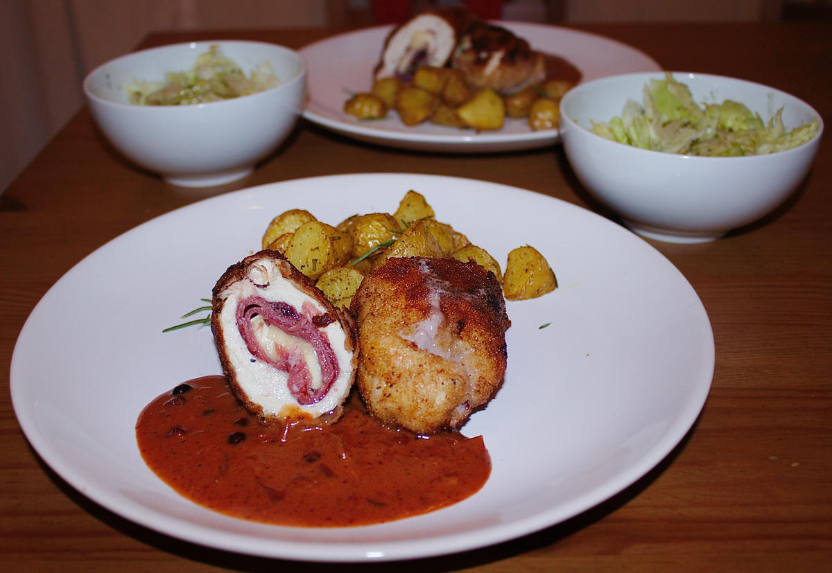 Winter - Hähnchen - Röllchen - Art Cordon bleu - Rezept - Bild Nr. 1281