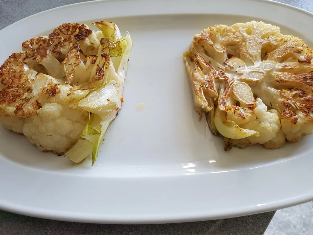 Rezept: Blumenkohl im ganzen gekocht und dann gebraten Bild Nr. 1328 Blumenkohl im ganzen gekocht und dann gebraten - Rezept - Bild Nr. 1328