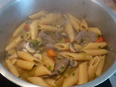 Gemüse - Pilz - Penne - Pfanne mit Rinderfilet - Rezept - Bild Nr. 1287