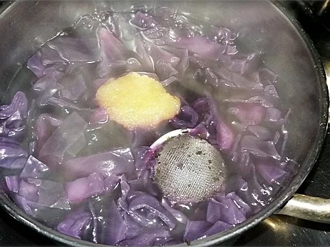 Rezept: Herbstliche Rotkohl Cremesuppe mit Johannisbeeren Bild Nr. 1336 Herbstliche Rotkohl Cremesuppe mit Johannisbeeren - Rezept - Bild Nr. 1336