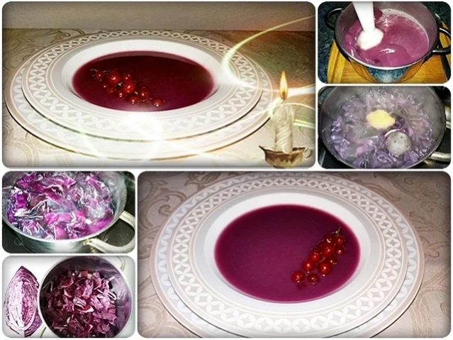 Rezept: Herbstliche Rotkohl Cremesuppe mit Johannisbeeren Bild Nr. 1344 Herbstliche Rotkohl Cremesuppe mit Johannisbeeren - Rezept - Bild Nr. 1344