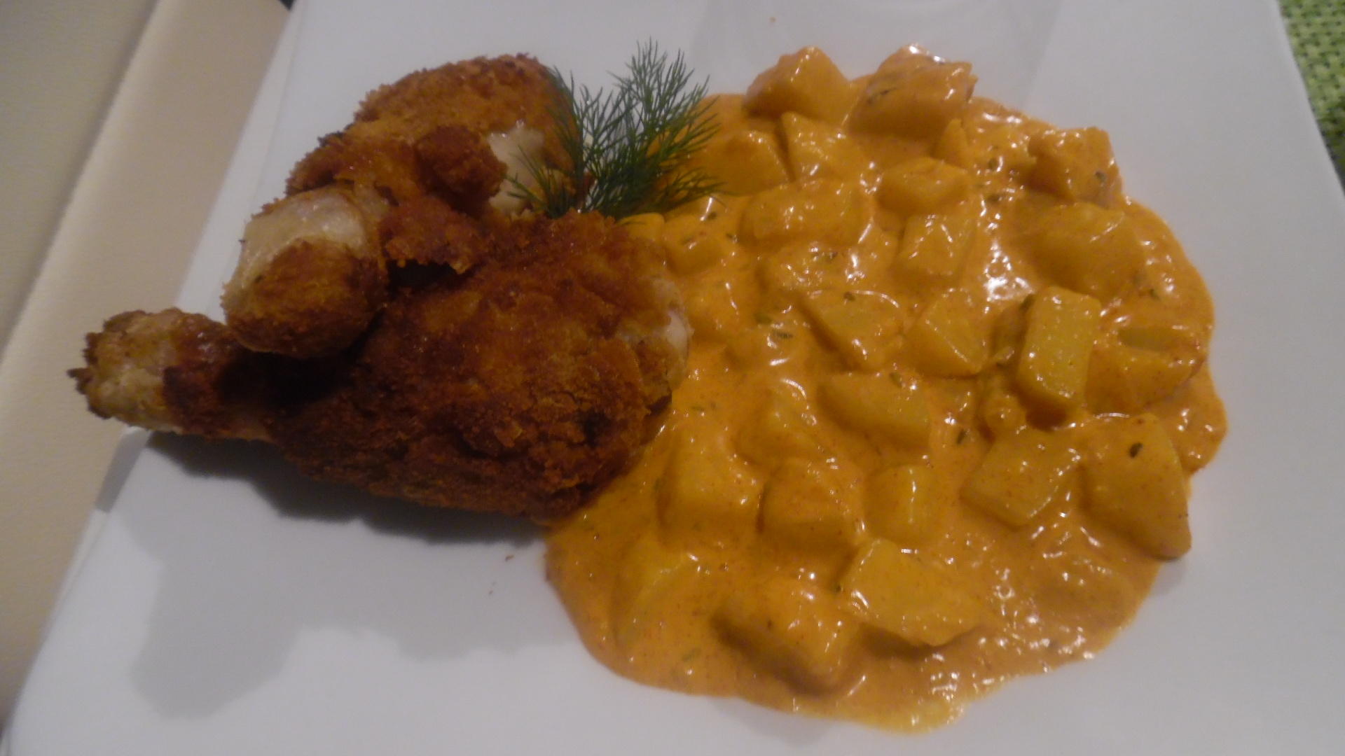 Back-Hend'l mit Paprika-Rahmkartoffeln - Rezept Durch barbara62