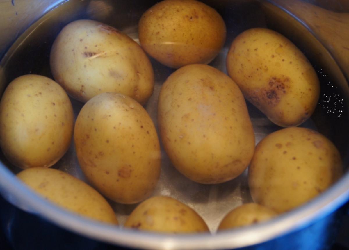 Räucherlachs mit Honig-Senf-Sauce und kleinen Pellkartoffeln - Rezept - Bild Nr. 1340